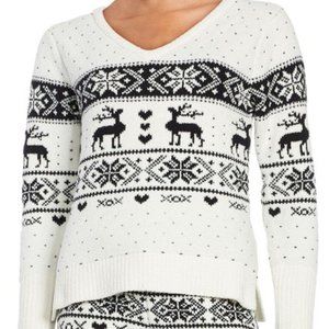 Betsey Johnson Cozy Chenille White/Black Sweater